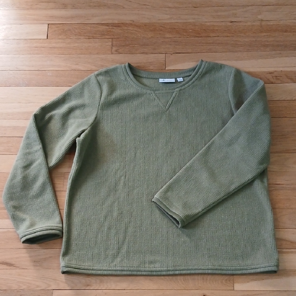 Women's Olive Crewneck Sweater By d&co